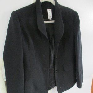 Black professional crop  blazer 6P 3 button lined isda